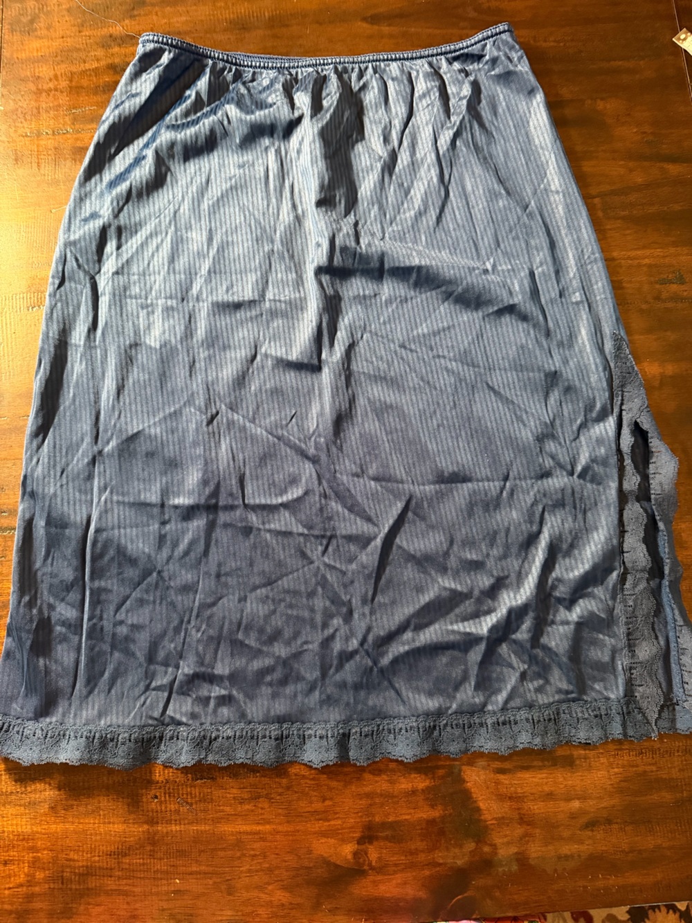 Maidenform Blue Slip Skirt Vtg 90s